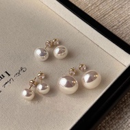 Shijia Mantou Pink Pearl Earrings Female 925 Silver Needle Light Luxury Classy Earrings 2025 New Sty