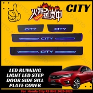 MTTO Honda City RS RN2 2020-2021 Interior Led Running Light Led Step Door Side Sill Plate Cover Accessories
