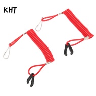 KHJ 2PCS Emergency Kill Switch, 160cm Safety Lanyard Marine Outboard Kill Switch, Key Switch Red Lan