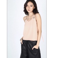 *PREMIUM* Love Bonito Inspired Self Tie Hook Structured Sleeveless Cropped Top in Pink