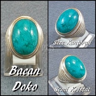 CINCIN BATU AKIK BACAN DOKO SEMI KRISTAL SUPER SIZE KANTORAN HARGA