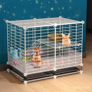 MH【Anti-Blowout Urine Rabbit Cage With Grass Nest】Coleshome Rabbit Cage Large Household Rabbit Cage Rabbit Nest House00