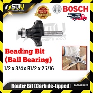 BOSCH 2608628423 1PCS 1/2 x 3/4 x R1/2 x 2 7/16 Beating Bit for Routers w/ Ball Bearing Carbide Tipp