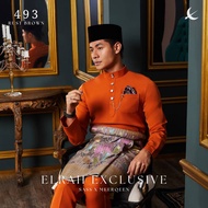BAJU MELAYU BRICK ORANGE OREN BATA RUST BROWN ULTIMATE 2.0 2024 C493 ELRAH EXCLUSIVE Slim Fit