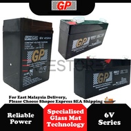 GP 6V 1.2AH / 3.2AH / 4.5AH Rechargeable Sealed Lead Acid VRLA Battery