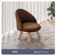 日式實木傢俱 換鞋凳 兒童椅 靠背椅 【圓背款+啡棕色】44cm#H099029650