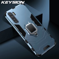 KEYSION Shockproof Armor Case for OPPO A91 A31 A8 F15 A5 A9 2020 Ring Stand Phone Cover for Realme X50 Reno 3 Pro 2Z 2F Find X2