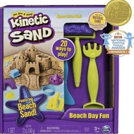KINETIC SAND BEACH FUN PLAYSET WITH CASTLE MOLDS KINETIC SAND