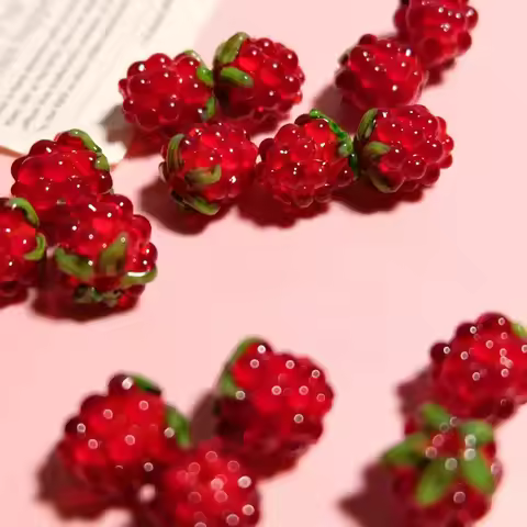 DIY Mini Czech Glass Grape Beads Raspberry Pendant Accessory Bead