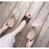 Ethnic polka dot cross sandals sandal perempuan