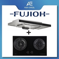 FUJIOH FR-MS2390R 90CM SLIMLINE HOOD + FUJIOH FH-GS7020 SVGL 2 BURNER DOUBLE INNER FLAME GAS HOB