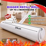 【10 Roller Refill】+ 24CM Lint Roller Detachable Dust Hair Pet Fur Remover Bulu Roller Cloth