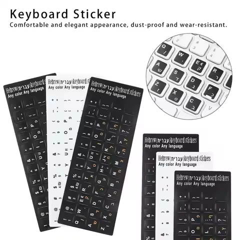 Non-slip Laptop Keyboard Covers Keyboard Stickers Alphabet Layout Hebrew Letter Label Sticker