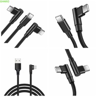 GHNRO 90 Degrees Type C Cable, Elbow 90 Degrees PD 60W Quick Charger Cord, Fast Charging Cable Quick