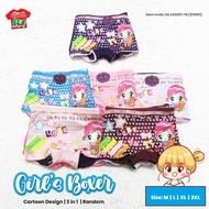 3IN1 GIRLS BOXER | PANTIES KIDS | SELUAR BOXER BUDAK PEREMPUAN CARTOON