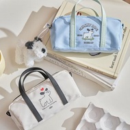 可愛捲毛狗 手提化妝包 收納袋 大容量筆袋