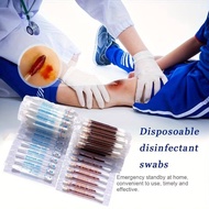 50pcs Povidone Iodine Cotton Swab Cotton Buds Cotton Tips Alcohol Cotton Buds sticks Cleaning Prep P