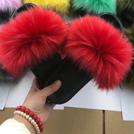 New Arrival Girls Luxury Fluffy Fur Slippers Ladies Indoor Warm Furry Fur Flip Flops Women Slippers 
