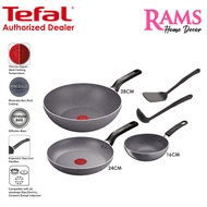 Tefal 5 Pcs Natura Cookware Set / Wok Pan / Fry Pan / Spatula / Ladle / Alatan Dapur / Set Periuk - 