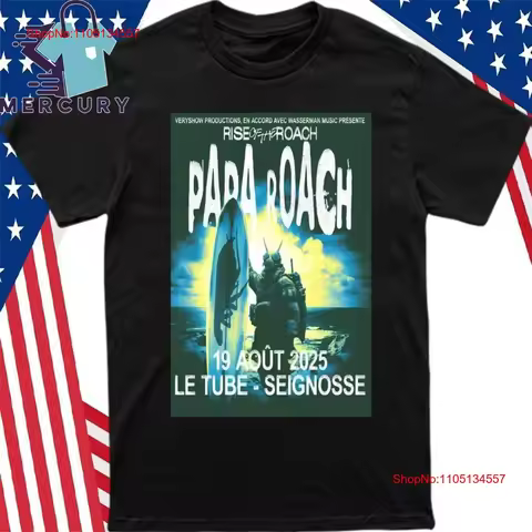 Papa Roach Seignosse France Aug 19 2025 Poster T Shirt vintage Washed streetwear graphic Comfortable