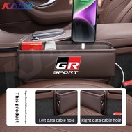 Toyota GR Sport Car Seat Storage Box Leather Gap Leak Proof Storage Box For Vios Raize Wigo Rush Wish Corolla Cross Veloz Yaris Ativ Innova Fortuner Accessories