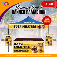Pakej Banner & Bunting Air Balang Bazar Ramadhan - Murah, Cantik & Siap Design Untuk Peniaga