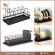 [Perfeclan2] Dish Drainer, Dish Drainer, Practical Dish Rack, Pot Lid Organizer And Holder for The