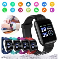 [ READY STOCK ]⌚116 PLUS Waterproof Smart Wristbands Fitness Sports Tracking Color Screen Smart Watch Heart Rate Blood P