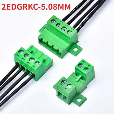 1Sets solderless docking type 2EDGRKC 5.08MM screw terminal block connector PCB plug-in type 2edg ty