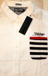 【帥哥王】大尺碼【BIG TRAIN】墨達人 條紋口袋 白色牛津短袖襯衫XL原1780,出清5.5折只要980