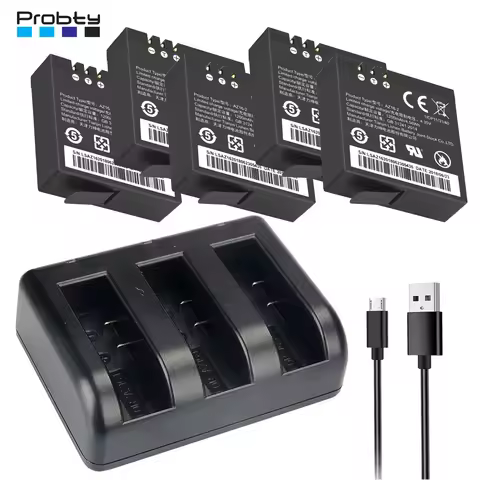 AZ16-1 AZ16-2 Battery for Xiaomi Yi 4K, Yi 4K+, Yi Lite, YI 360 VR Action Camera + 3-Channel AZ16-1