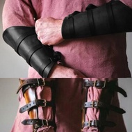 Medieval Leather Armor Gloves Wide Cuffs Bracer For Men Steampunk Warrior Gauntlet Cosplay