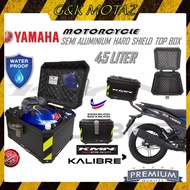 YAMAHA SEMI ALUMINIUM WATERPPROOF TOP BOX 45LITER MOTORCYCLE HARD SHIELD TOP CASE KMN KALIBRE HIGH Q