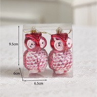E52 Set of 2 Owls Hanging Christmas Tree Christmas Decoration Accessories