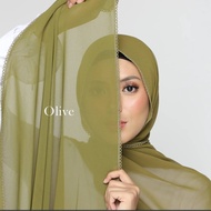Clara SHAWL HEAVY CHIFFON CROCHET EXCLUSIVE Crochet finishing of Premium Chiffon Georgette