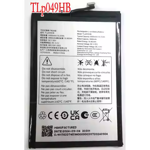 3.85V 4900mAh/5000mAh TLP049HB Battery For ALCATEL TCL Mobile Phone 1ICP5/65/95