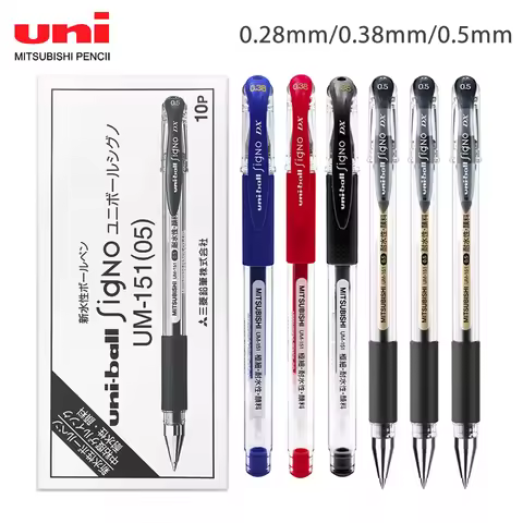 10pcs Mitsubishi Uni Gel Pen UM-151 High Capacity Quick Drying 0.38mm Business Office Ballpoint Pen 