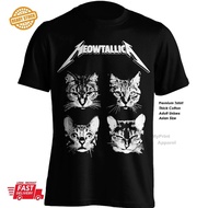 Cat Metallica Oyen Kucing Funny Rock Band Baju T Shirt Cotton Heavy Metal Style
