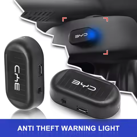 1Pcs Car Solar Powered Wireless Anti-Theft Caution Lamp LED Flashing Light For BYD F3 I3 F0 F6 S6 S8
