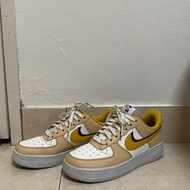 （二手）Nike 休閒鞋 Wmns Air Force 1 07 LX 女鞋 奶油白 黃 黑 AF1 拼接 85 DX6065-171