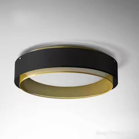 Retro Loft LED Ceiling Lights Modern for Living Room Restaurant Chandelier Ceiling Lamp Round PVC Sh