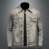 Marvel Venom Denim Jacket 2025 Spring Autumn New Style Men's Design Patch Rivets Casual Large Size J