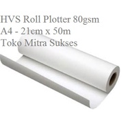 80gsm A4-21cm x 50 Meters HVS Roll Plotter Paper