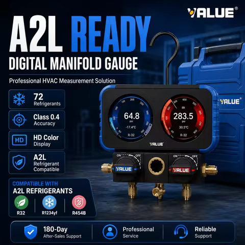 VALUE Digital Manifold Gauge VRM2-X With HD Display
