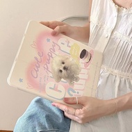 iPad Case iPad Cover iPad 9.7/10.5/11/ Pro/Air/Mini Magnetic Leather Case With Trifold Mirror Surface Cute Dog Case