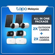 【Tapo CCTV Bundle】4 Cameras (2 Indoor C216 + 2 Outdoor C410 KIT) Smart Home Security AI Detection