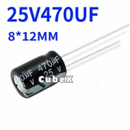 20Pcs 25V 470UF Electrolytic Capacitor 8x12mm Aluminum Electrolytic Capacitor 470UF 25V