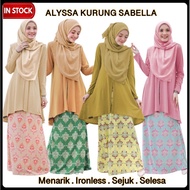 🌷READY STOCK🌷 ALYSSA KURUNG SABELLA IRONLESS-BAJU KURUNG MODEN CORAK MIX & MATCH TANPA GOSOK MOSS CR