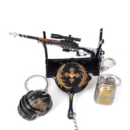 Type Keychain AKM98K Absolutely Eat Chicken Game Merchandise Metal Weapon Mode Survival 12cm Gift Pe
