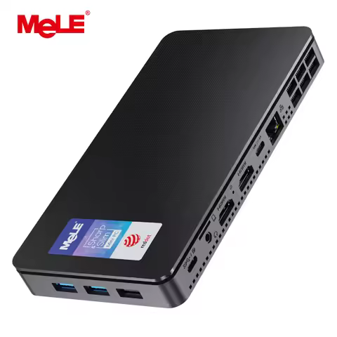 MeLE Slim N300 Mini PC N100 16GB 32GB 512GB Industrial Computer WiFi5 Dual HDMI Type Display USB-C O